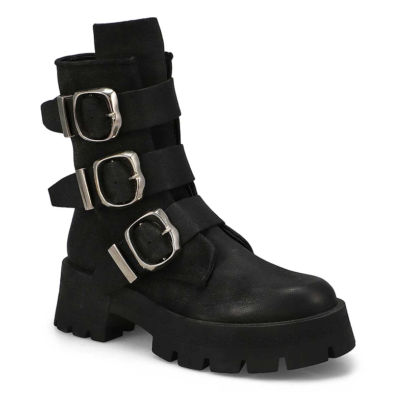 Women's  Roland Leather Combat Boot - Black