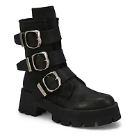 Women's  Roland Leather Combat Boot - Black