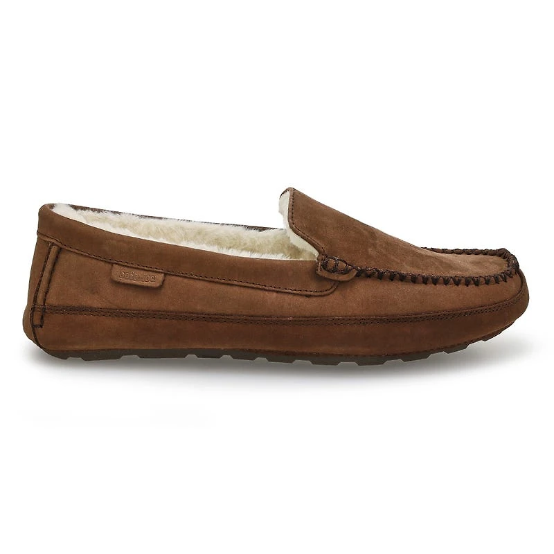 Men's Rollo Leather Plush Lined SoftMocs - Dark Br
