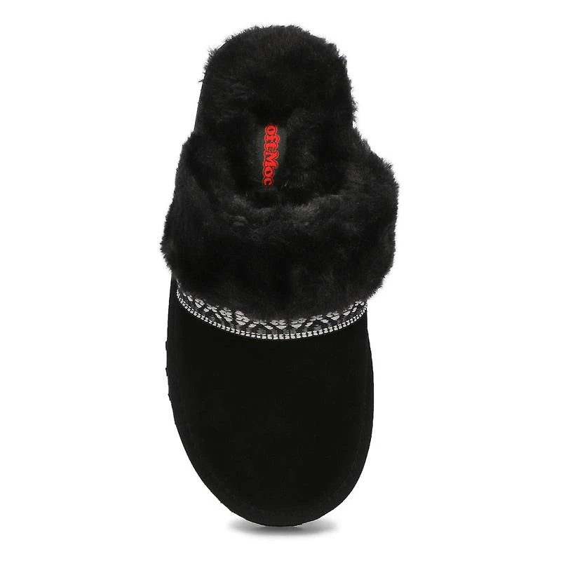 Women's  Runabout Open Back Suede Slipper - Black