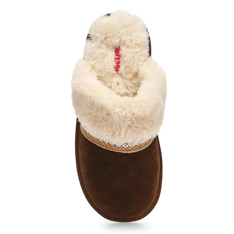 Women's Runabout Open-Back Suede Slipper - Chocola