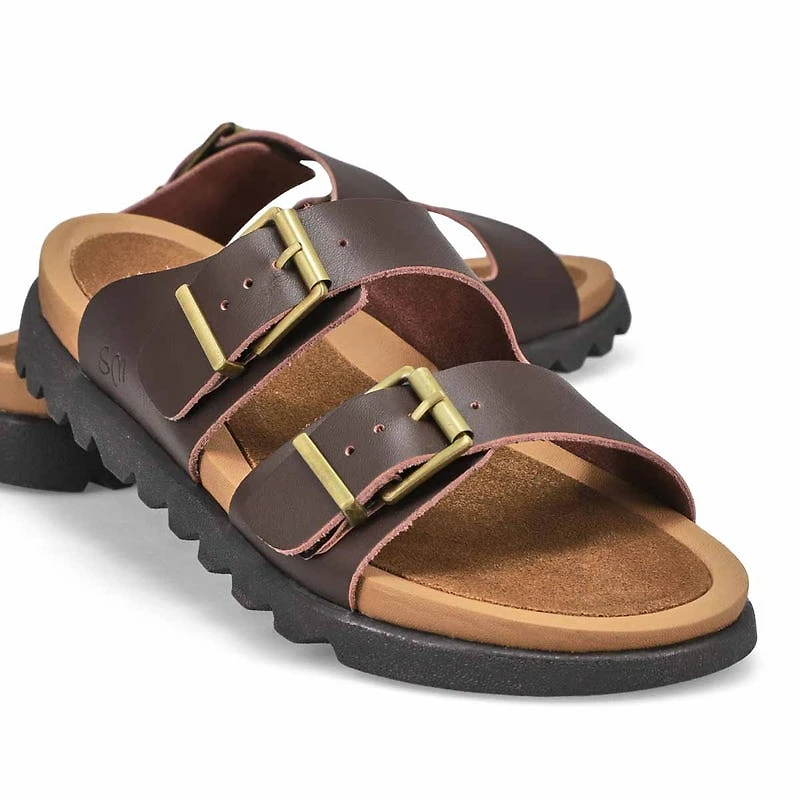 Women's Sadie Double Buckle Smooth Leather Sandal
