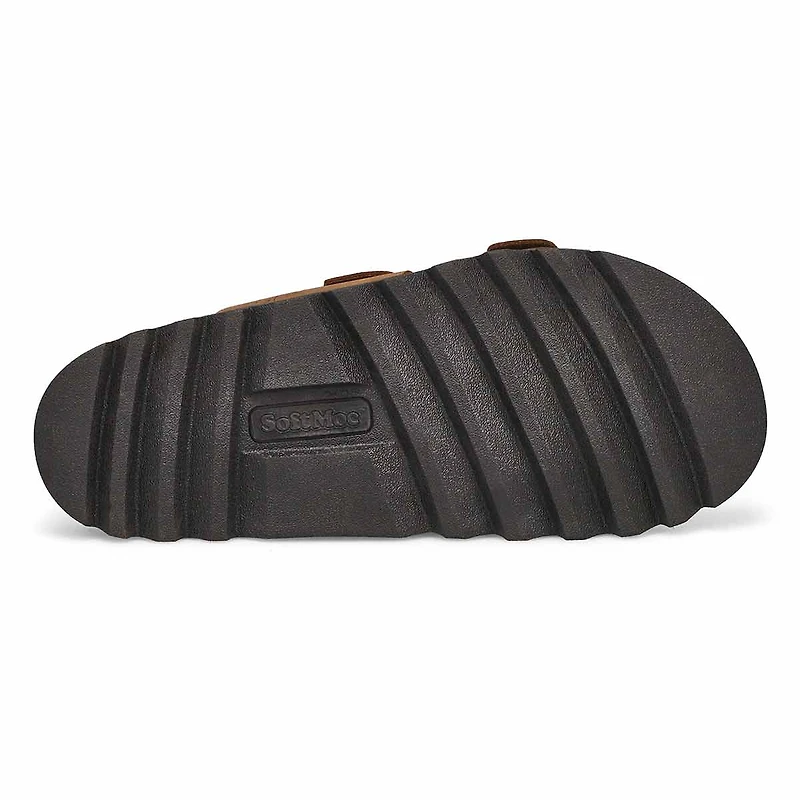 Women's Sadie Double Buckle Nubuck Sandal- Dark La