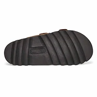 Women's Sadie Double Buckle Nubuck Sandal- Dark La