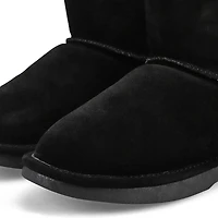 Women's Smocs 5 Low Pom Suede Boot - Black