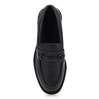 Women's Tory Bit Leather Slip-On Loafer - Black