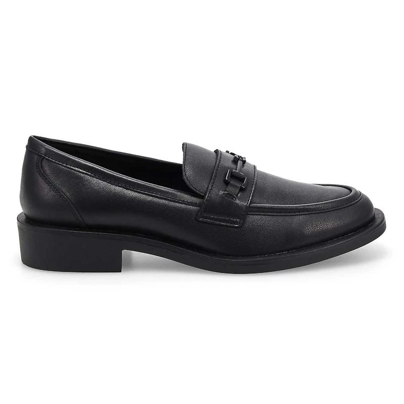 Women's Tory Bit Leather Slip-On Loafer - Black