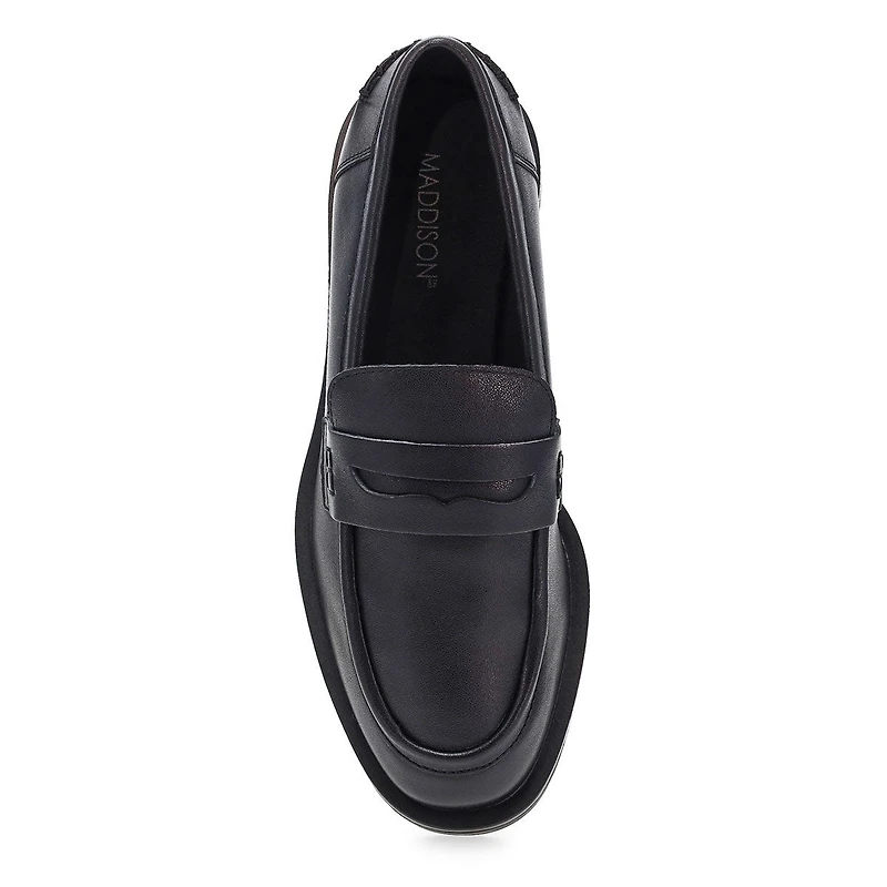 Women's Tory Penny Leather Slip-On Loafer - Black
