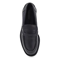 Women's Tory Penny Leather Slip-On Loafer - Black
