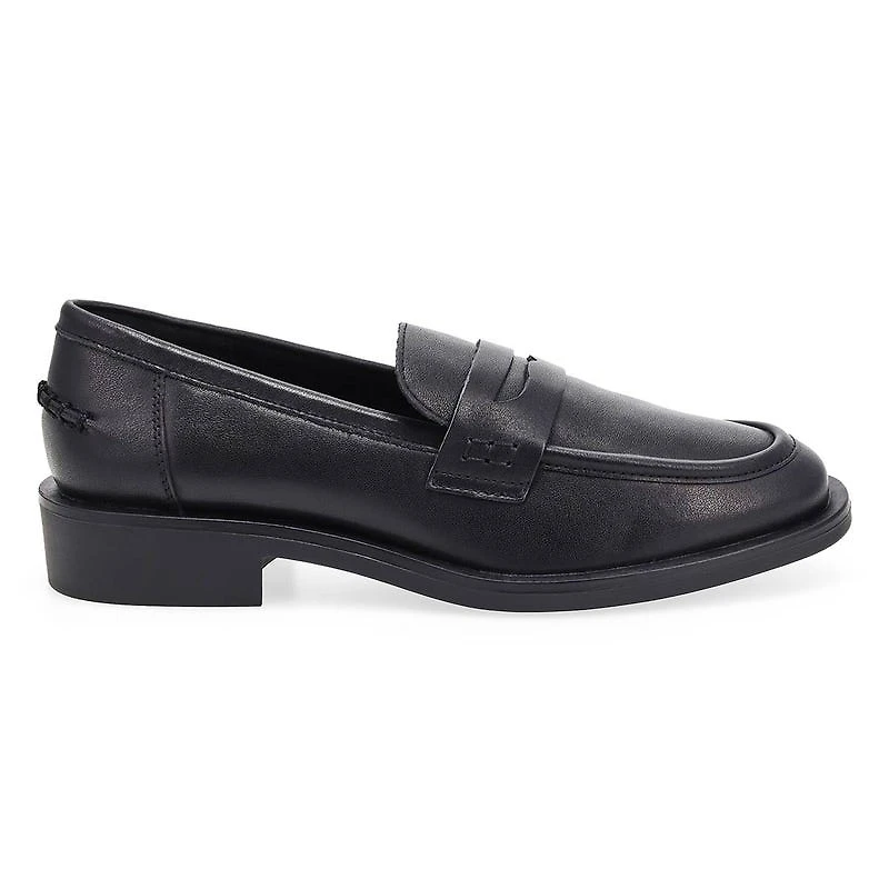 Women's Tory Penny Leather Slip-On Loafer - Black