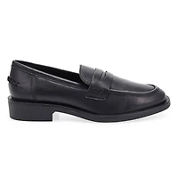 Women's Tory Penny Leather Slip-On Loafer - Black