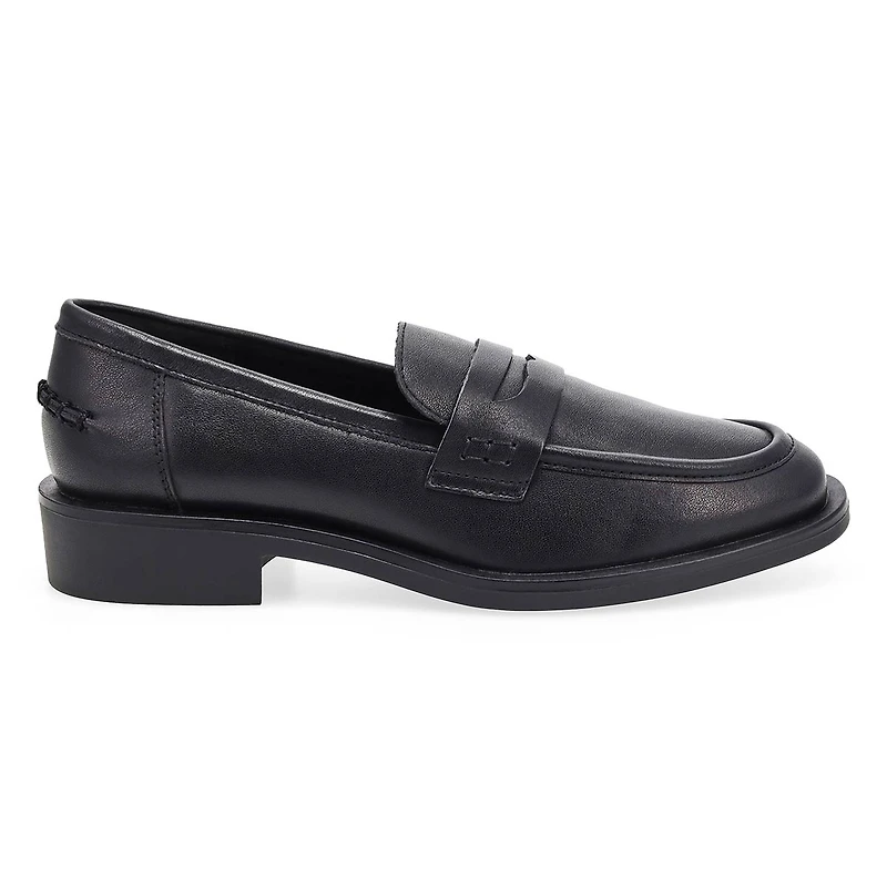 Women's Tory Penny Leather Slip-On Loafer - Black