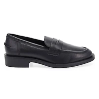 Women's Tory Penny Leather Slip-On Loafer - Black