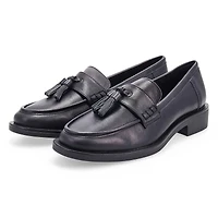 Women's Tory Tassel Leather Slip On Loafer - Black