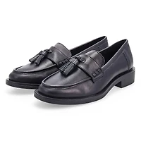 Women's Tory Tassel Leather Slip On Loafer - Black