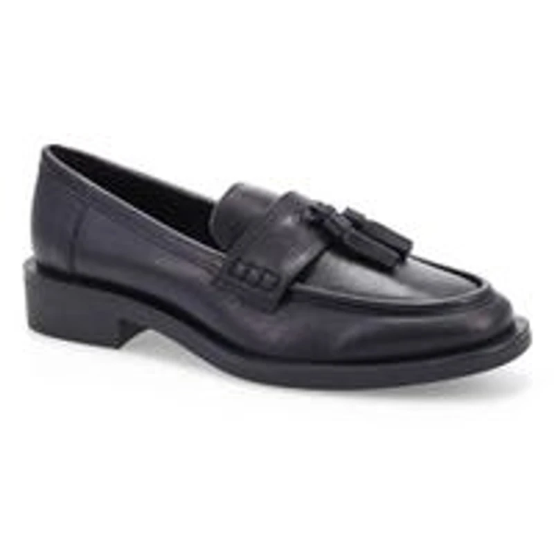 Women's Tory Tassel Leather Slip On Loafer - Black