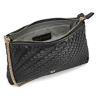 Women's Essential Woven Pouch Wristlet - Black Wov