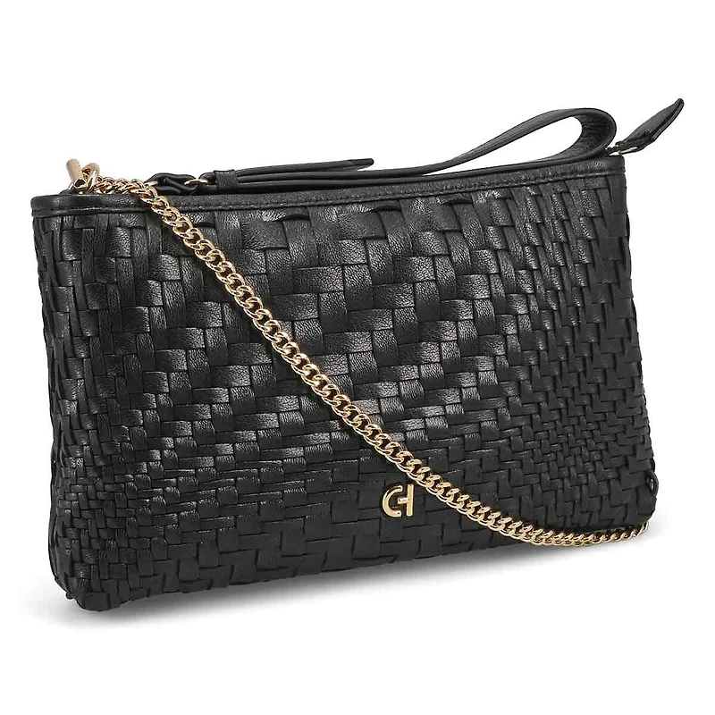 Women's Essential Woven Pouch Wristlet - Black Wov