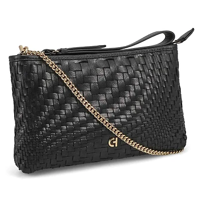 Women's Essential Woven Pouch Wristlet - Black Wov