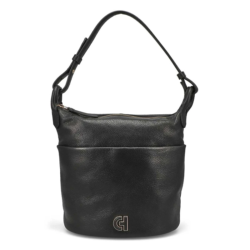 Women's Essential Soft Bucket Bag - Black