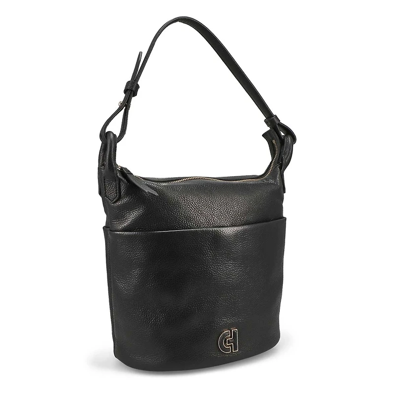 Women's Essential Soft Bucket Bag - Black