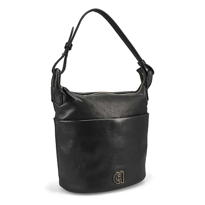 Women's Essential Soft Bucket Bag - Black