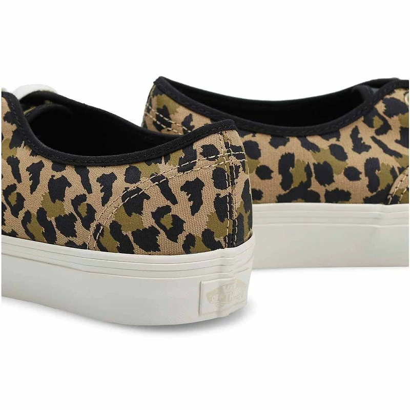 Women's Authentic Lace Up Sneaker - Leopard Black/