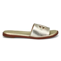 Women's  Flynn Logo Slide Sandal - Gold