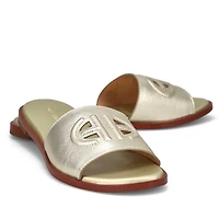 Women's  Flynn Logo Slide Sandal - Gold