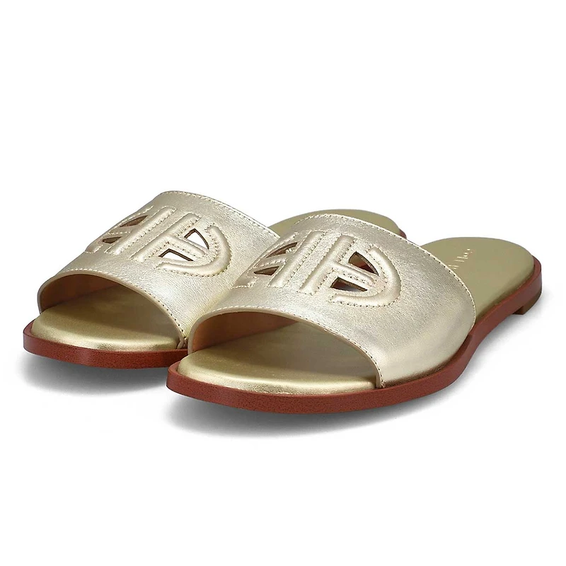 Women's  Flynn Logo Slide Sandal - Gold