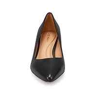 Women's Cassandra Block Leather Dress Heel - Black