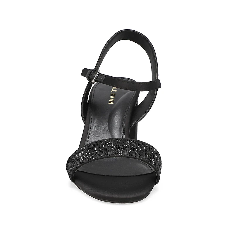 Women's Josie Heeled Dress Sandal - Black Satin/Cr