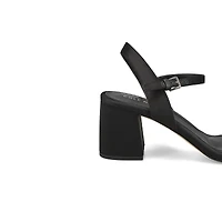 Women's Josie Heeled Dress Sandal - Black Satin/Cr