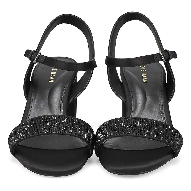 Women's Josie Heeled Dress Sandal - Black Satin/Cr