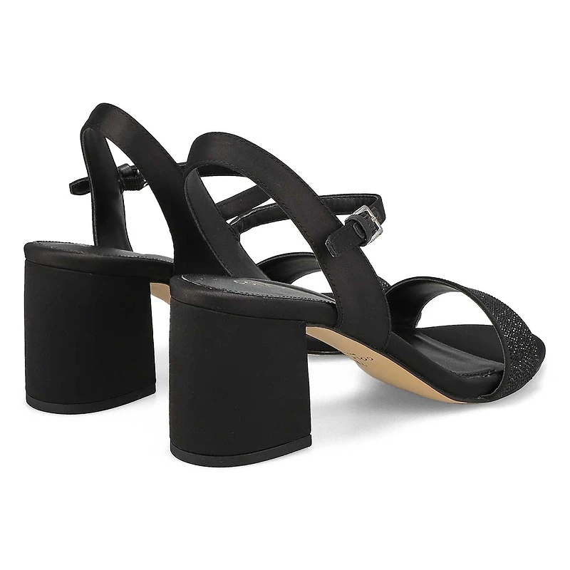 Women's Josie Heeled Dress Sandal - Black Satin/Cr