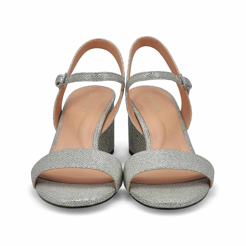 Women's Josie Heeled Dress Sandal - Black Satin/Cr