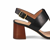 Women's Josie Heeled Dress Sandal - Black Satin/Cr