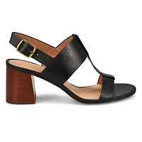 Women's Josie Heeled Dress Sandal - Black Satin/Cr