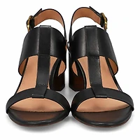 Women's Josie Heeled Dress Sandal - Black Satin/Cr