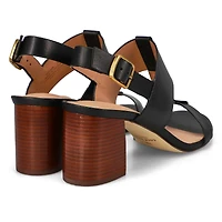 Women's Josie Heeled Dress Sandal - Black Satin/Cr