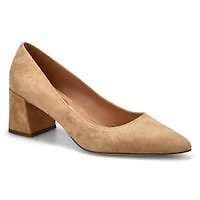 Women's Cassandra Block Leather Dress Heel - Black