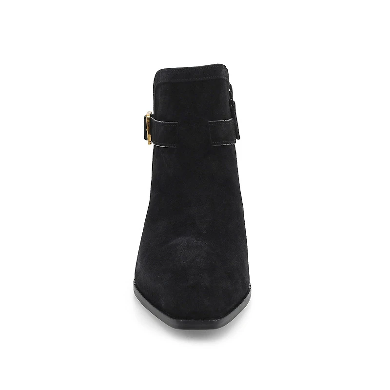 Women's  Norella Buckle Suede Ankle Boot - Black