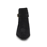 Women's  Norella Buckle Suede Ankle Boot - Black
