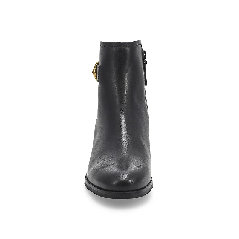 Women's Hanover Buckle Leather Ankle Boot - Black
