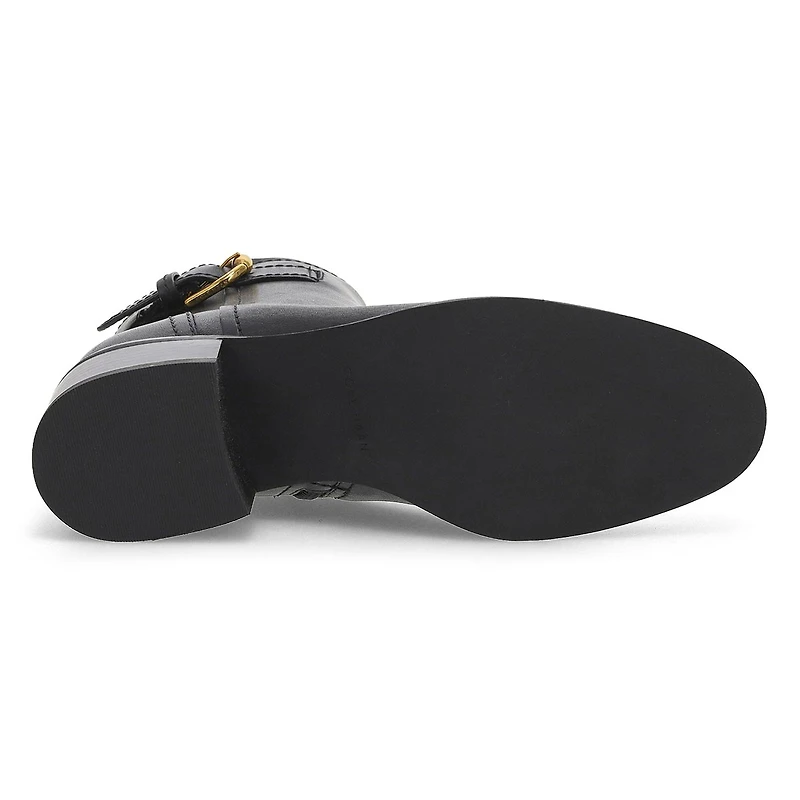 Women's Hanover Buckle Leather Ankle Boot - Black