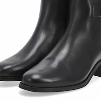 Women's Hanover Buckle Leather Ankle Boot - Black