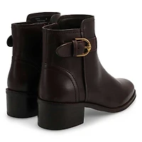 Women's Hanover Buckle Leather Ankle Boot - Black