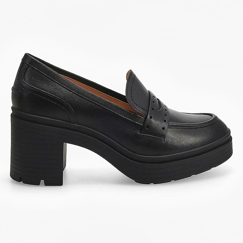 Women's  Pacy Heeled Penny Loafer - Black