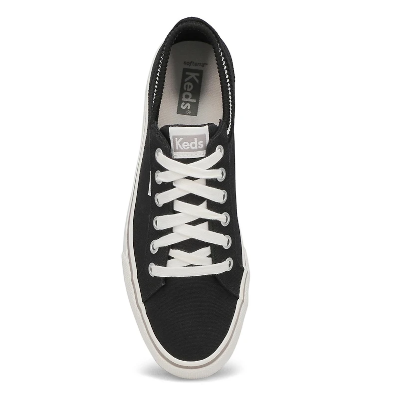 Women's Jump Kick Rib Knit Collar Sneaker - Black