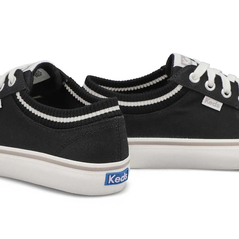 Women's Jump Kick Rib Knit Collar Sneaker - Black